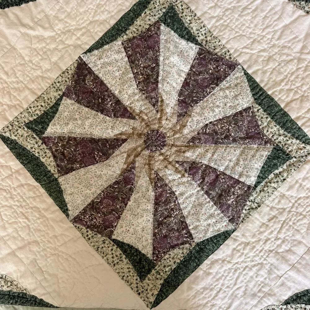 Quilted Pillow Sham vintage with patchwork 24x29